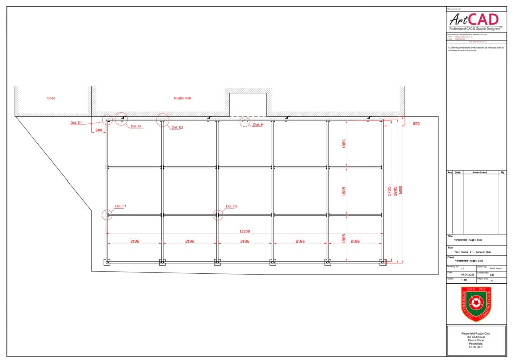 Layout plan of the frame.