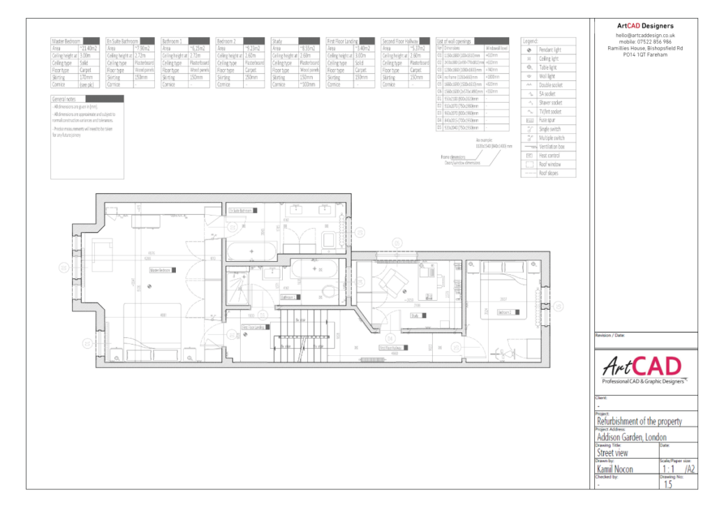 Second floor - existing floor plan