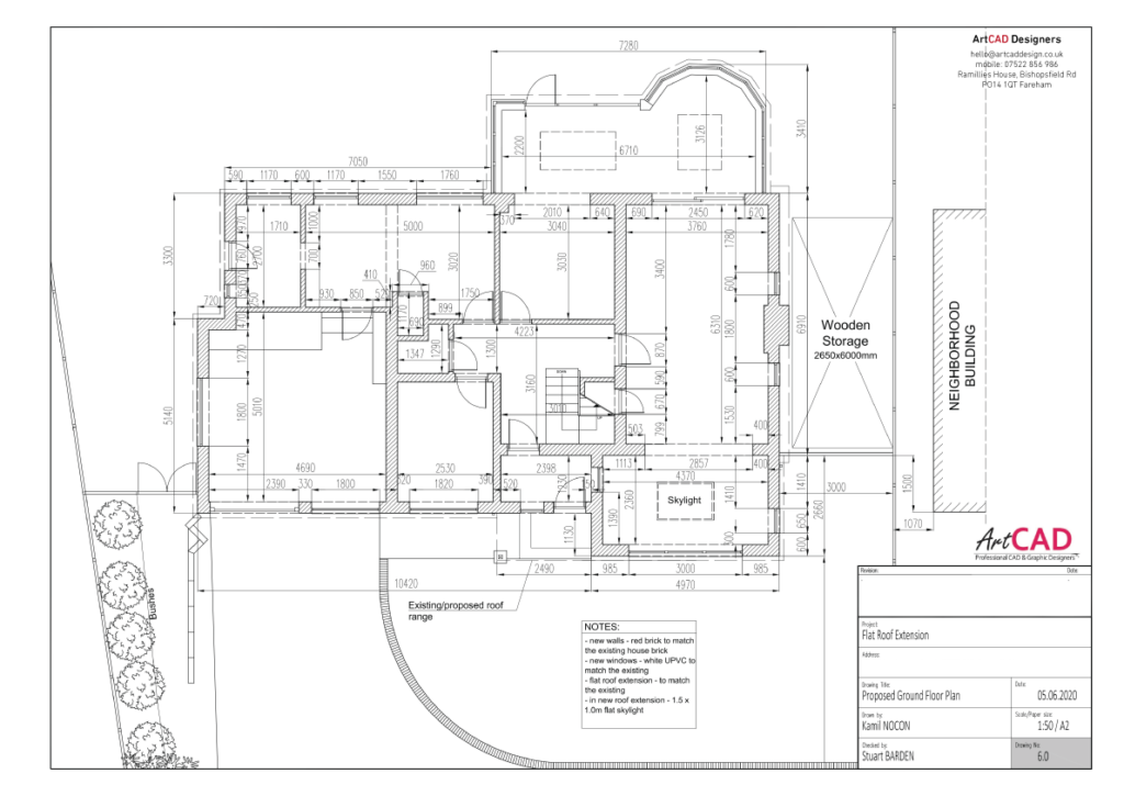 Proposed First Floor Plan with new extension